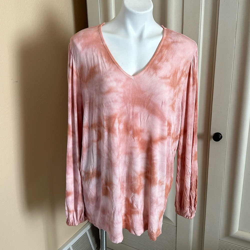 Ava & Viv Peach Pie Tie Dye Top